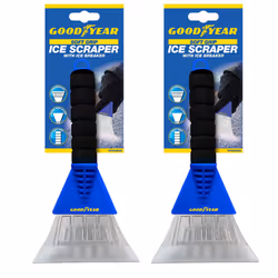 Goodyear 2 Pack Ice Scraper | Extra Wide Blade Head | Ice Breaker | Foam Handle