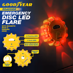 Goodyear Emergency Warning Triangle Disc LED Car Safety Light Beacon Magnetic