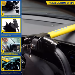 Goodyear Heavy Duty Universal T Shape Steering Wheel Lock Anti-Theft Security