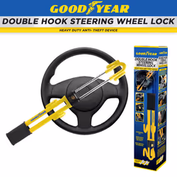 Goodyear Heavy Duty Dual Style Steering Wheel Lock Anti-Theft Car Van Security