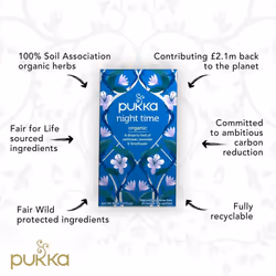 Pukka Night Time Organic Herbal Tea, 20 Teabags, Pack of 4