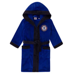 Chelsea FC Official Football Gift Boys Hooded Fleece Dressing Gown Robe - 11-12 Years