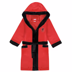 Liverpool FC Official Football Gift Boys Hooded Fleece Dressing Gown Robe - Red, 5-6 Years