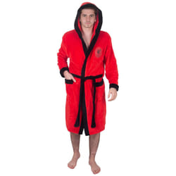 Liverpool FC Mens Dressing Gown Robe Hooded Fleece OFFICIAL Football Gift - Red, 2XL