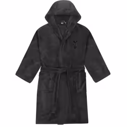 Tottenham Hotspur Mens Dressing Gown Robe Hooded Fleece OFFICIAL Gift - Grey, Large