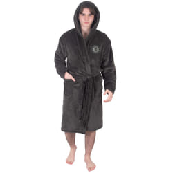 Chelsea FC Mens Dressing Gown Robe Hooded Fleece OFFICIAL Football Gift - Grey, XL