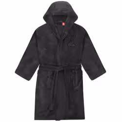 Liverpool FC Mens Dressing Gown Robe Hooded Fleece OFFICIAL Football Gift - Grey, 3XL