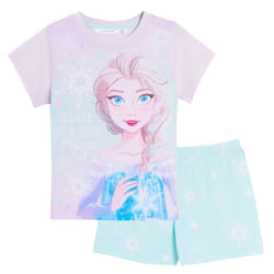 Disney Frozen Girls Short Pyjamas Kids Elsa Shortie Pjs For Girls Nightwear Set - 9-10 Years