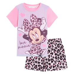 Girls Minnie Mouse Short Pyjamas Disney Kids Shortie Pjs 2 Piece Nightwear Set - 4-5 Years