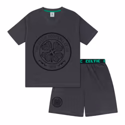 Celtic FC Mens Pyjamas Short Loungewear OFFICIAL Football Gift - Grey Crest, Medium