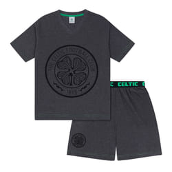 Celtic FC Mens Pyjamas Short Loungewear OFFICIAL Football Gift - Grey Crest, Large