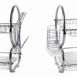 SQ Professional 2 Tier Dish Drainer with Drip Tray - Chrome