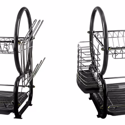 SQ Professional 2 Tier Dish Drainer with Drip Tray - Metallic Black