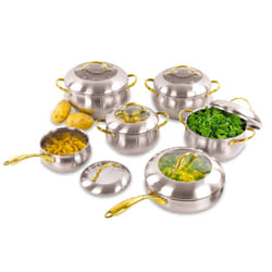 SQ Professional Lustro 6pc  Stainless Steel Cookware Set - Gold Apple