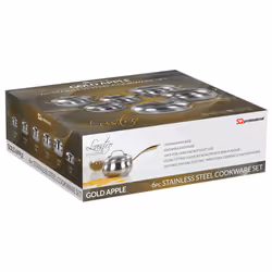 SQ Professional Lustro 6pc  Stainless Steel Cookware Set - Gold Apple