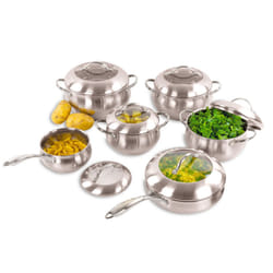SQ Professional Lustro 6pc  Stainless Steel Cookware Set - Silver Apple