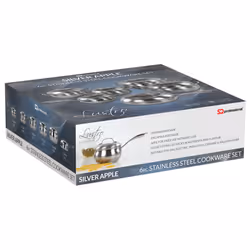 SQ Professional Lustro 6pc  Stainless Steel Cookware Set - Silver Apple