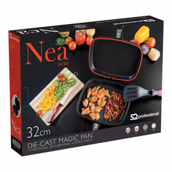 SQ Professional Nea Die-Cast Non-Stick Magic Pan - Double Sided Pan - Nera