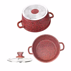SQ Professional Nessa 5 pc Non-Stick Stockpot Set - Jhansi - Red