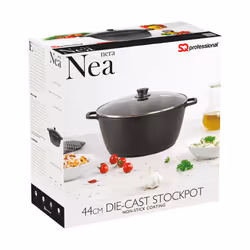 SQ Professional Nea DieCast NonStick Stockpot Nera - 44 cm / 23.5L