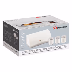 SQ Professional Dainty 4pc Bread Bin-Canisters Set - Silkwhite-White