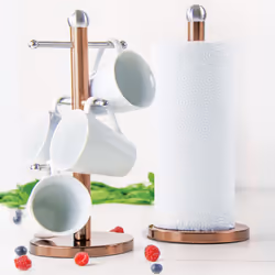 SQ Professional Gems 2 pc Mug Tree and Kitchen Roll Holder Set - Axinite