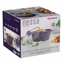 SQ Professional Nessa 5 pc Non-Stick Stockpot Set - Vizag - Purple