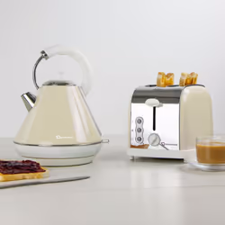 SQ Professional Dainty 1.8L Kettle-2 Slice Toaster - Chantilly - Cream