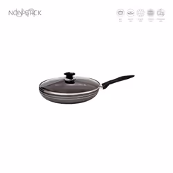 SQ Professional UNA Non-Stick Aluminium Frying Pan with Lid - 26 CM