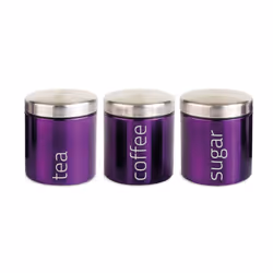 SQ Professional Gems 3pc Kitchen Canister Set - Amethyst - Purple