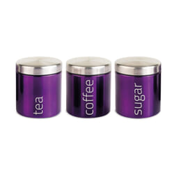 SQ Professional Gems 3pc Kitchen Canister Set - Amethyst - Purple