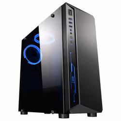 CiT Blitz PC Gaming Case, Mid-Tower ATX, RGB Lighting, Halo Single-Ring RGB Fan, Removable Dust Filter, RGB Case On a Budget | Black