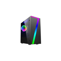 CIT Seven MATX Gaming Case Rainbow RGB Strip 1 x Rainbow RGB Fan Acryl