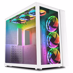 GAMEMAX Infinity Mid-Tower ATX PC White Gaming Case Bundle With 6 x AR