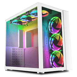 GAMEMAX Infinity Mid-Tower ATX PC White Gaming Case Bundle With 6 x AR