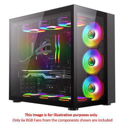 GAMEMAX Infinity Mid-Tower ATX PC Black Gaming Case Bundle With 6 x AR