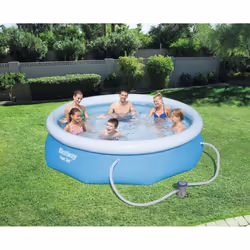 Outdoor Inflatable Swimming Paddling Pool Garden Family Pools Kids & Accessories - 10FT Fast Set Pool Set