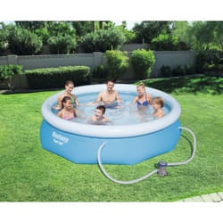 Outdoor Inflatable Swimming Paddling Pool Garden Family Pools Kids & Accessories - 10FT Fast Set Pool Set