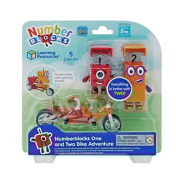 Numberblocks One and Two Bike Adventure Official Collectible Toys, Includes Numberblocks One and Two, Tandem Bike, Helmets, with Posable Arms for