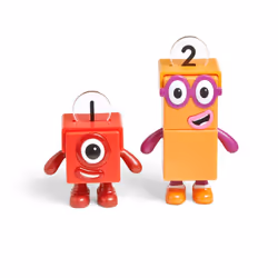 Numberblocks One and Two Bike Adventure Official Collectible Toys, Includes Numberblocks One and Two, Tandem Bike, Helmets, with Posable Arms for