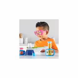 Primary Science Lab Set for Kids (Pink), Kids Science Experiment Kit with 10 Experiments, Preschool STEM Toys, Beakers, Magnifying Glass for Kids,