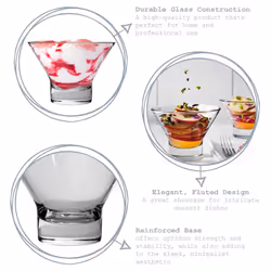 Ypsilon Dessert Bowls Food Dinner Glass Snack Dish - Bormioli Rocco - x6