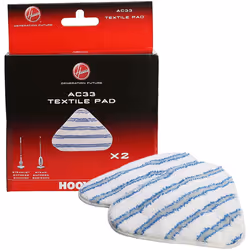 Steam Mop Pads for HOOVER SteamJet AC33 Type Textile Microfibre 35601658 (Pack of 2)