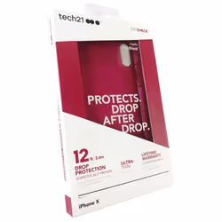 Tech21 Evo Check Impact Case Cover for Apple iPhone X / iPhone XS - Hot Pink Fuchsia (T21-5995)