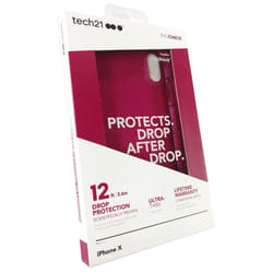 Tech21 Evo Check Impact Case Cover for Apple iPhone X / iPhone XS - Hot Pink Fuchsia (T21-5995)