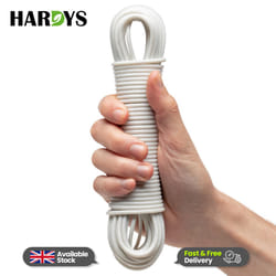 Heavy Duty Clothes Washing Line Steel Core Strong - White, 15M