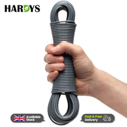 Heavy Duty Clothes Washing Line Steel Core Strong - Grey, 25M
