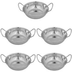 Stainless Steel Curry Balti Serving Dishes - 18cm, 5x Balti Dish