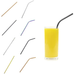Reusable Metal Straws Steel Straight & Bendy