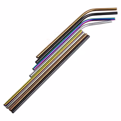 Reusable Metal Straws Steel Straight & Bendy